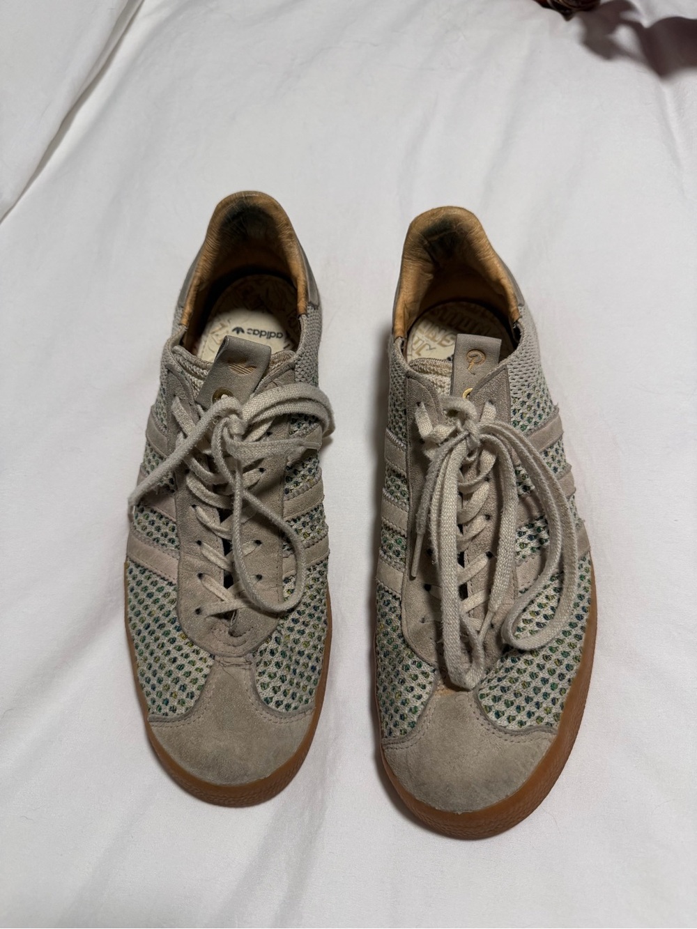 Adidas Men’s Beige Mesh & Suede Casual Sneakers - Politics Size 10